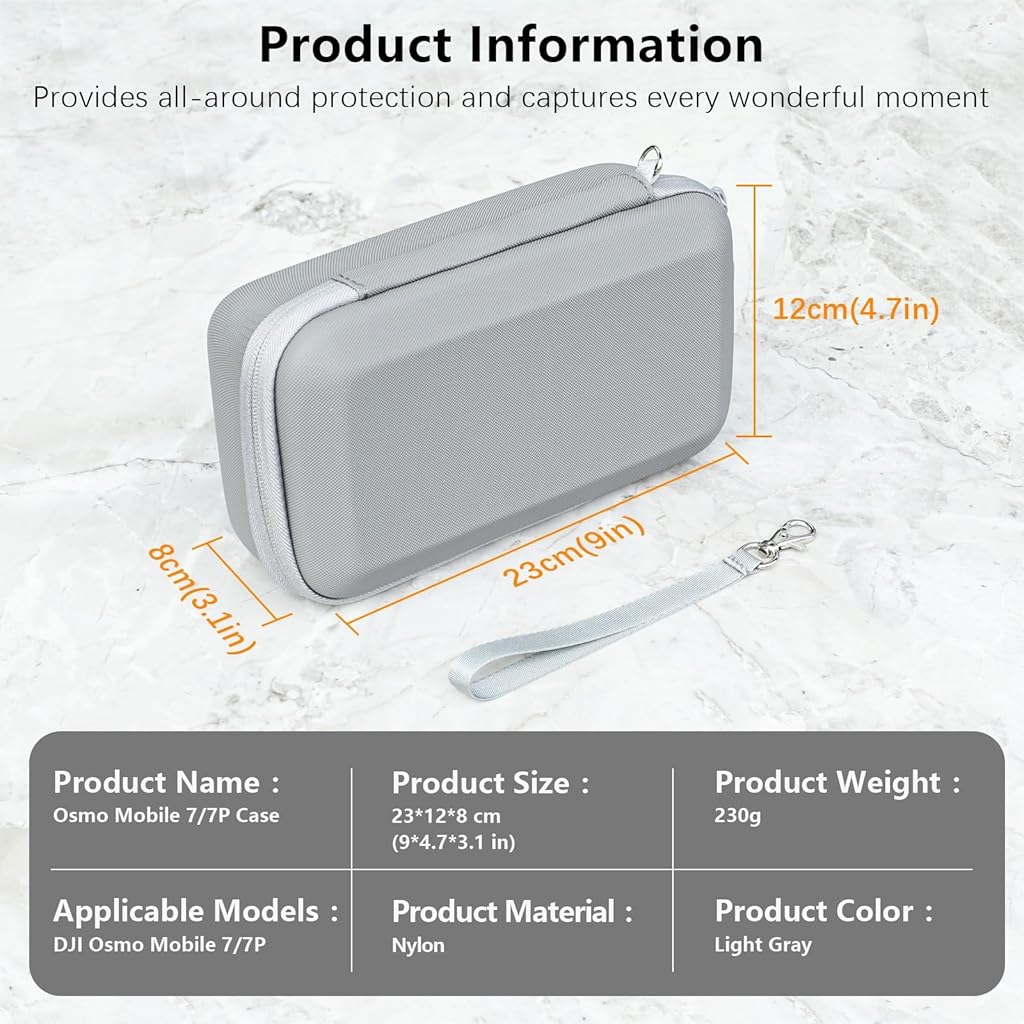 ZORBES® Carrying Case Compatible with DJI OSMO Mobile 7/7P, EVA Storage Bag Zipper Accessories Bag Anti-Scratch Protective Travel Case with 6 Custom-Molded Compartments & Mesh Pocket ZORBES® Carrying Case Compatible with DJI OSMO Mobile 7/7P, EVA Storage Bag Zipper Accessories Bag Anti-Scratch Protective Travel Case with 6 Custom-Molded Compartments & Mesh Pocket